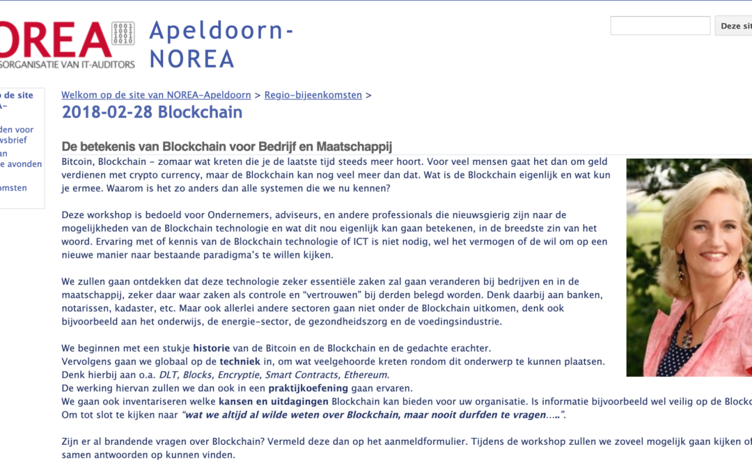 Workshop over Blockchain voor IT-auditors: Een kijkje in de wereld van de digitale revolutie!